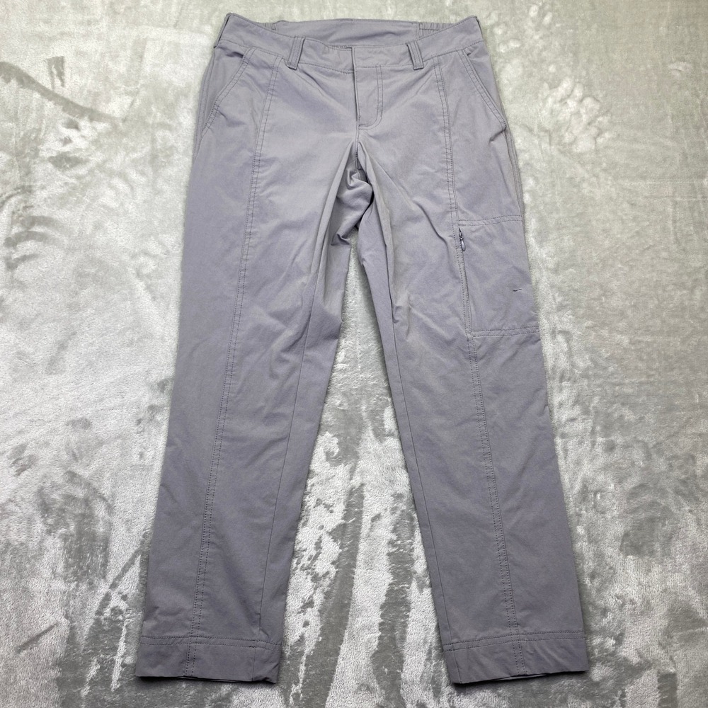 Athleta Brooklyn Mid Rise Ankle Pant Sz 4 Fit 28" Gray Hiking Travel Lightweight